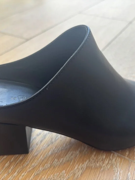 3.1 Phillip Lim Black Leather Block Heel Mule/Slip-On Open-Toe Sandal (7 US) - Picture 8 of 14